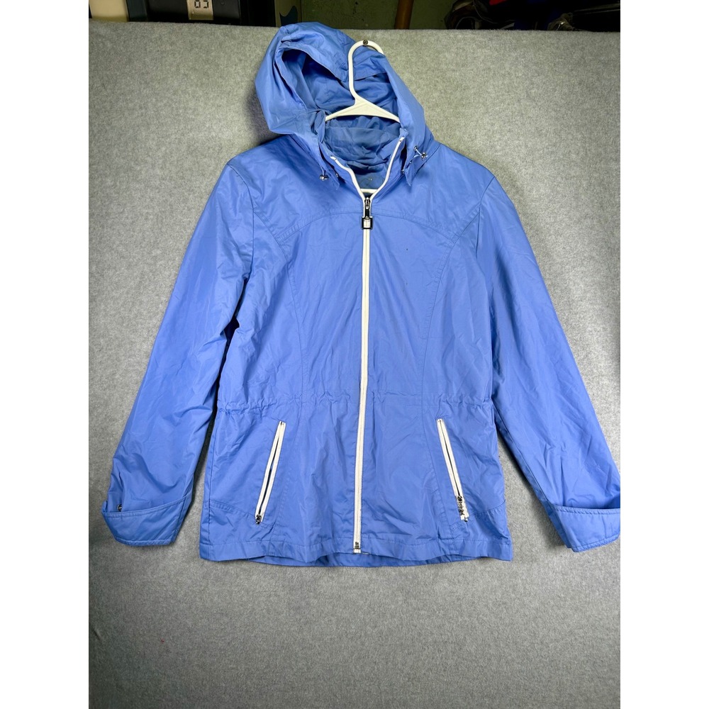 Stain*ZeroXposur Rain Jacket Women S Periwinkle Blue Removable Hood Windbreaker